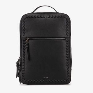 Calpak Kaya 15 inch laptop backpack in black with charcoal hardware